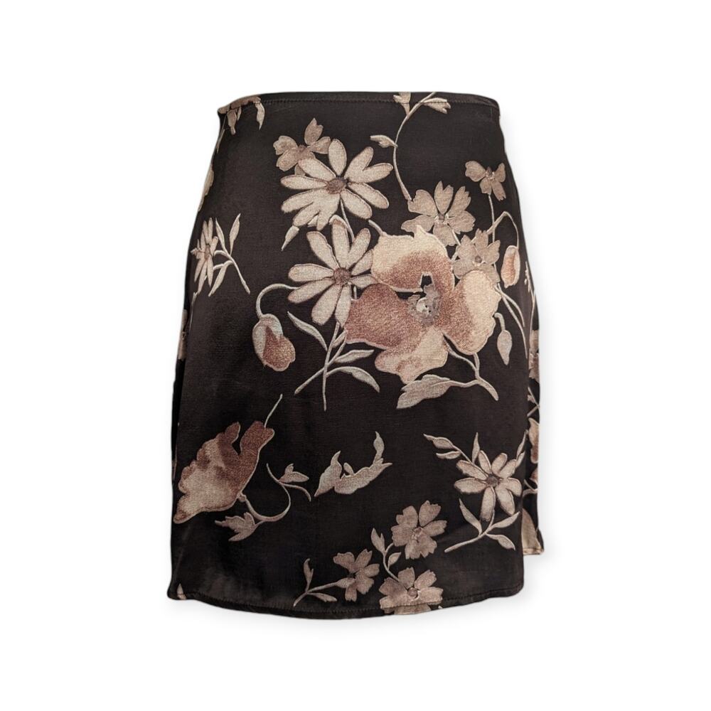 90s Floral Daisy Satin Mini Skirt